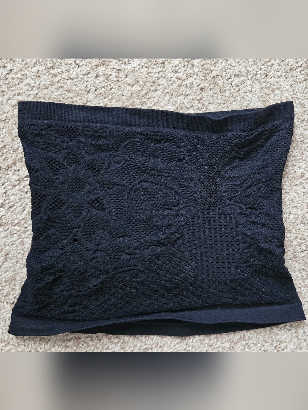 Free People Black Bandeau With Lace Detail, Size M